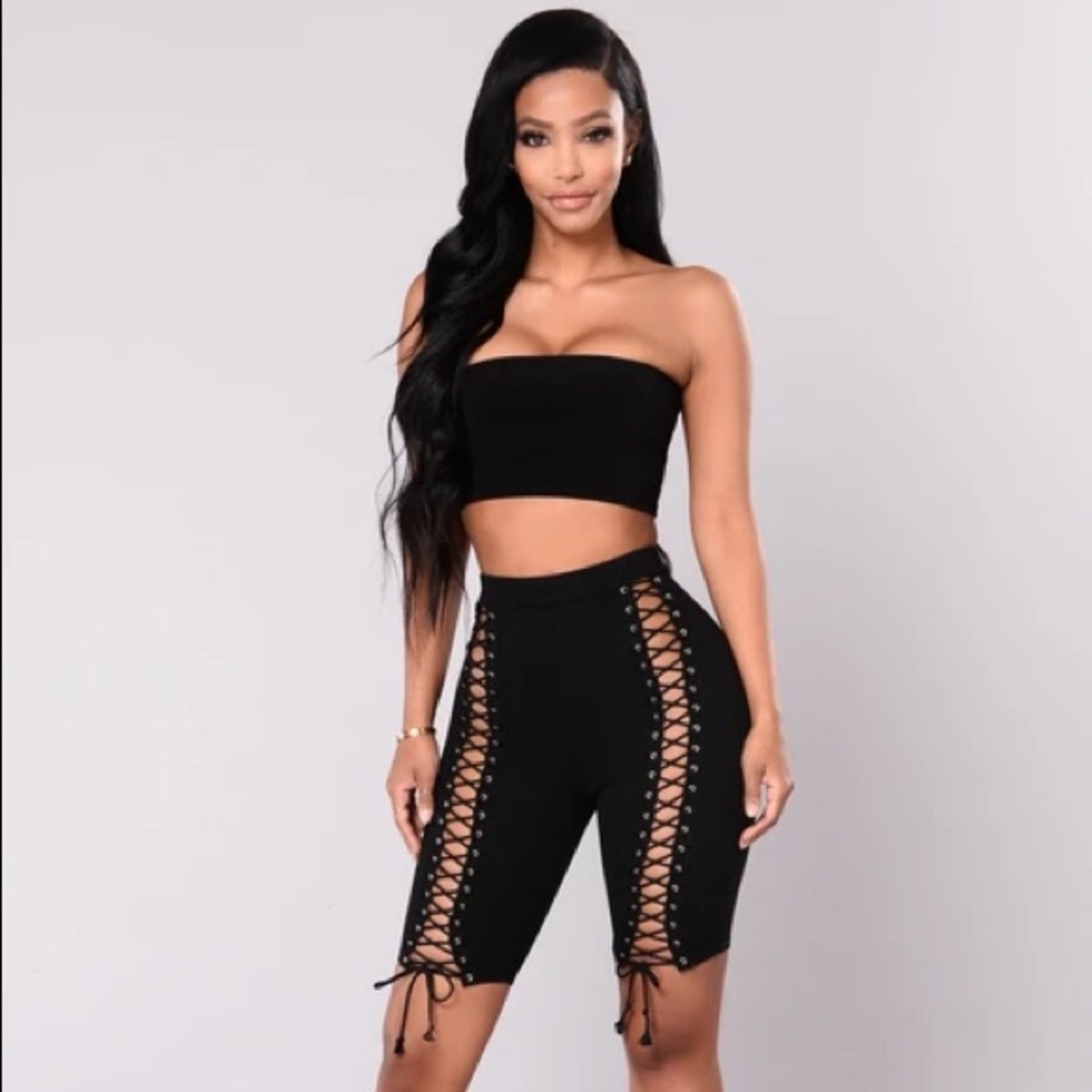 Fashion Nova Hillcrest Lace-up Biker Shorts